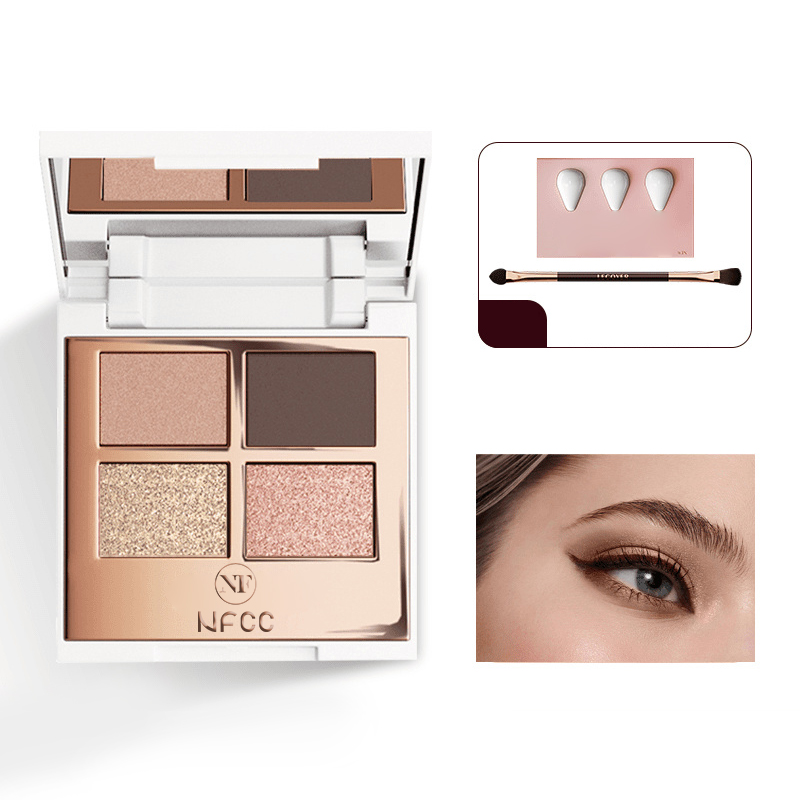 Paleta de sombras nude luxuosa de 4 cores