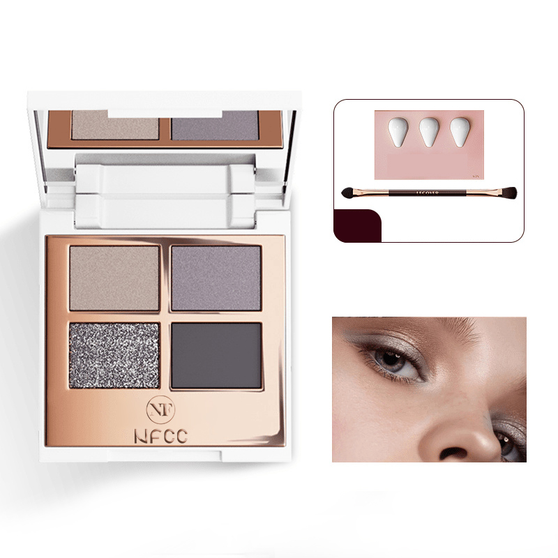 Paleta de sombras nude luxuosa de 4 cores