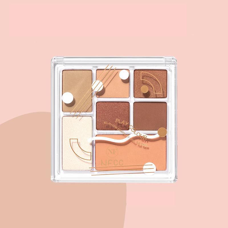 Placa de combinação de blush com destaque de sombra de olho de 7 cores