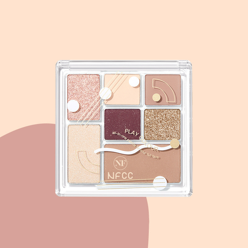 Placa de combinação de blush com destaque de sombra de olho de 7 cores