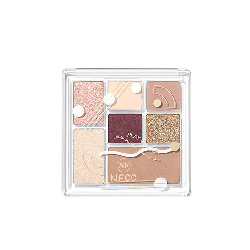 Placa de combinação de blush com destaque de sombra de olho de 7 cores