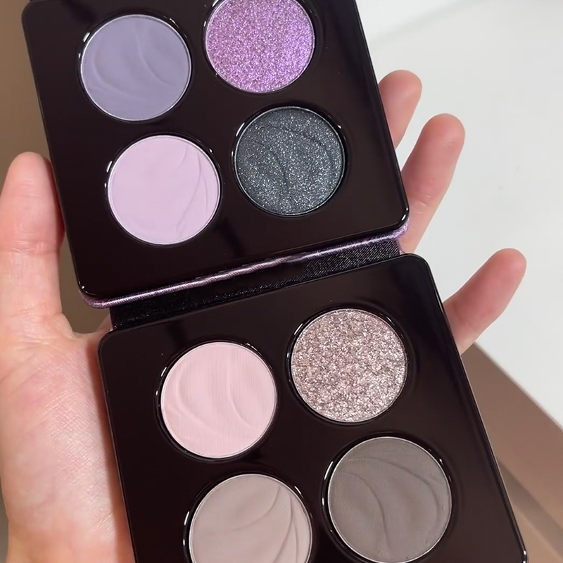 Paleta de sombras para olhos de maquiagem encantadora e duradoura de 4 cores