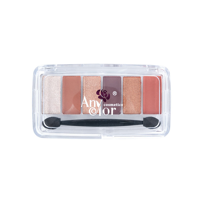 Paleta de sombra neutra marrom de 6 cor marrom