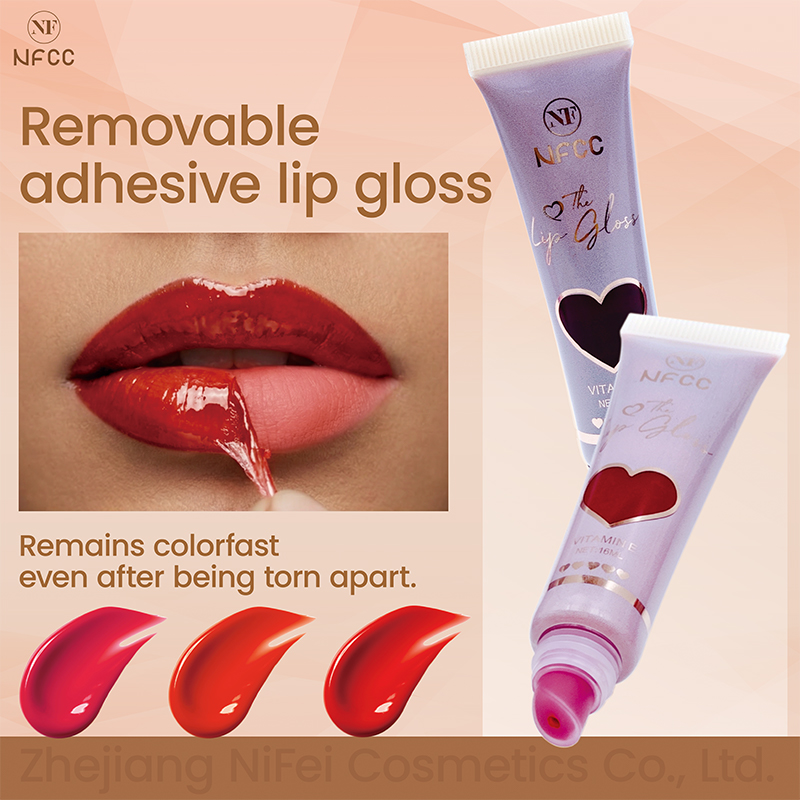 Brilho labial multicolorido removível